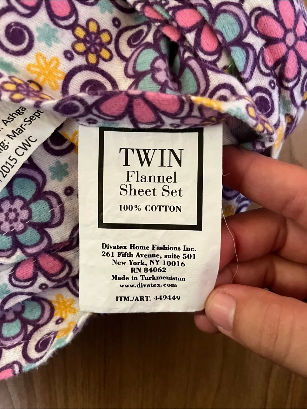 Floral flannel top sheet twin sized